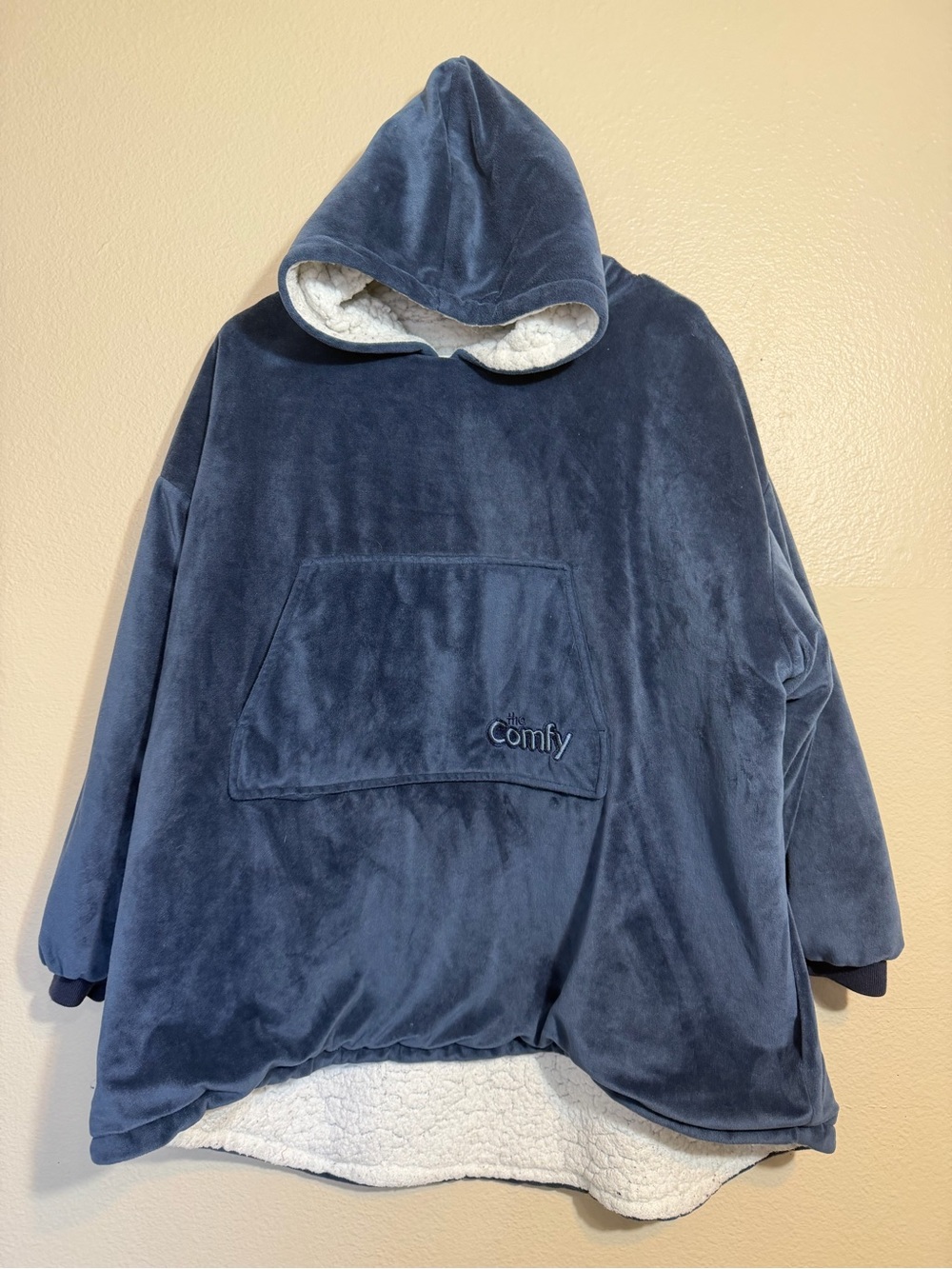 The Comfy Plush Hooded Wearable Blanket - Navy Blue